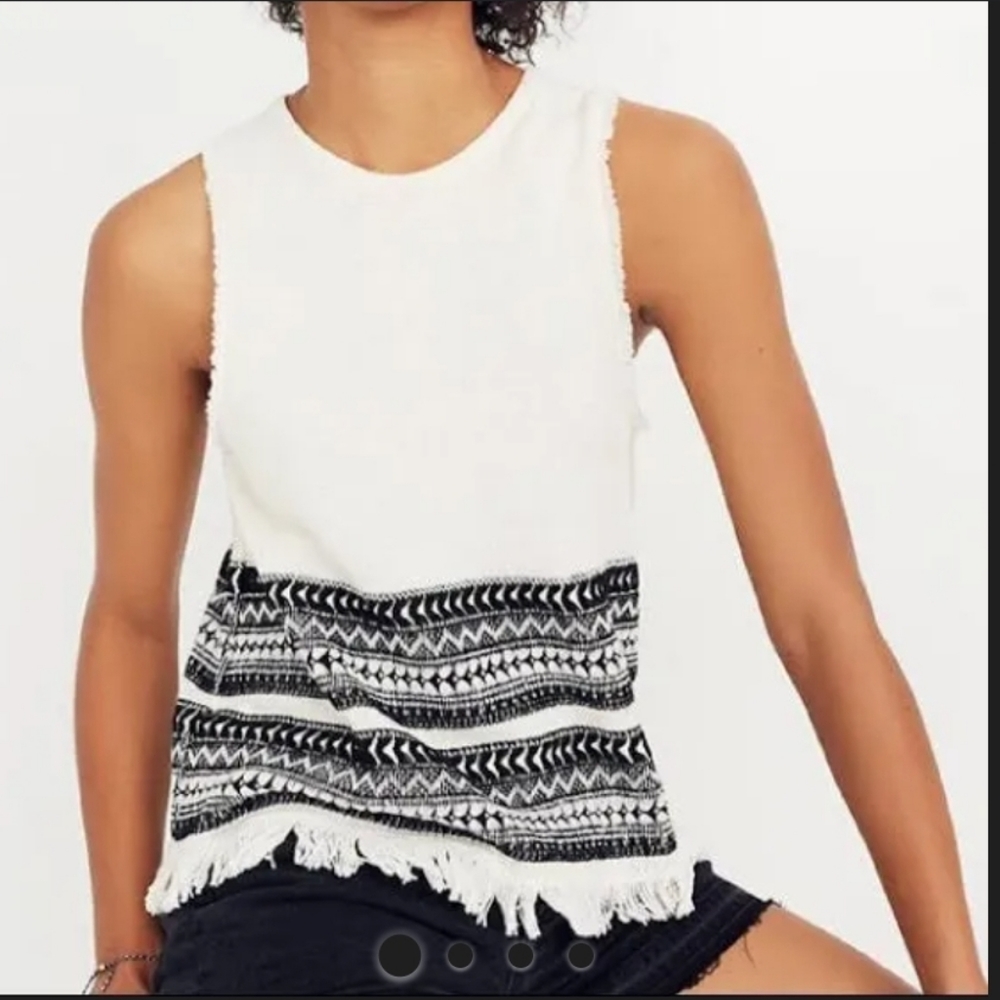 Madewell Villa Grove Sweater Tank Top | Small | Black & White